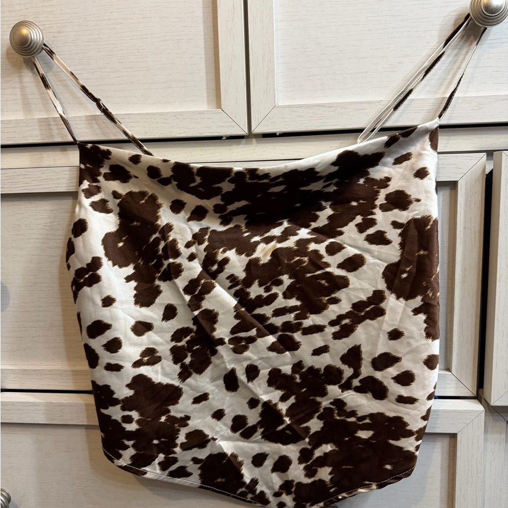 Brown and White Spotted Camisole Top